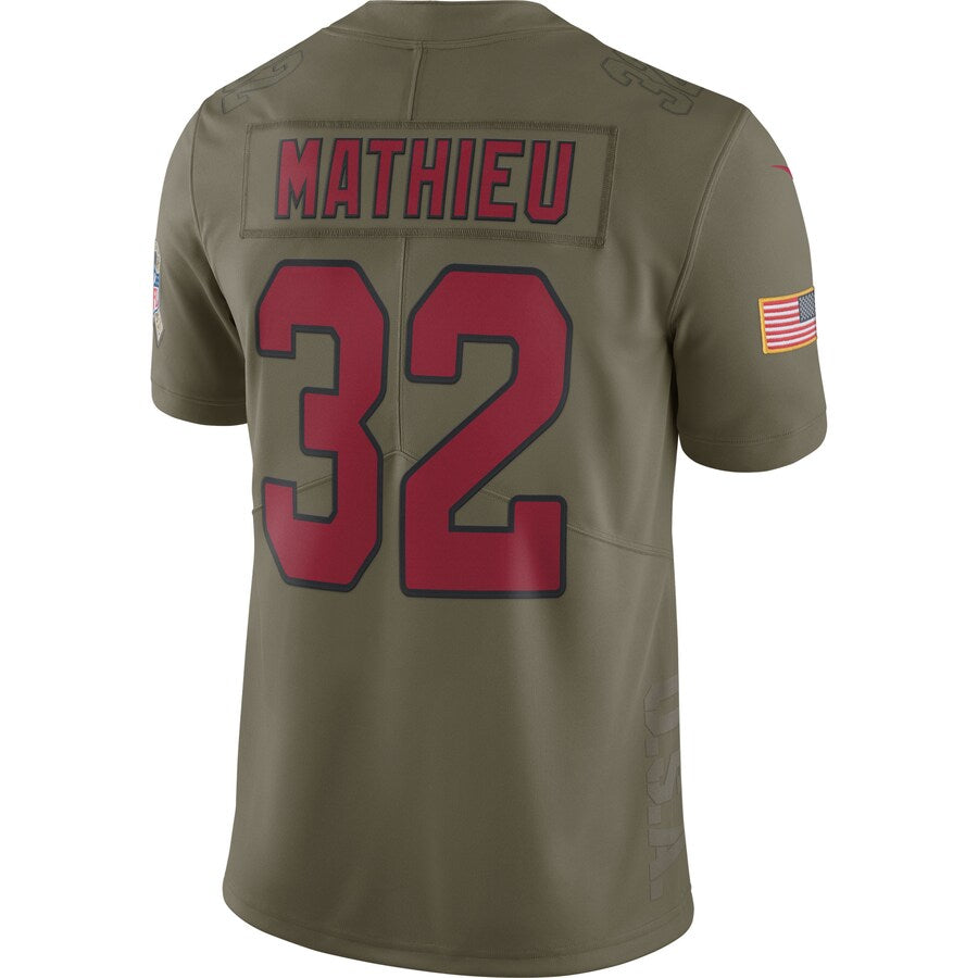 Arizona Cardinals Tyrann Mathieu Salute To Service NFL jersey front view