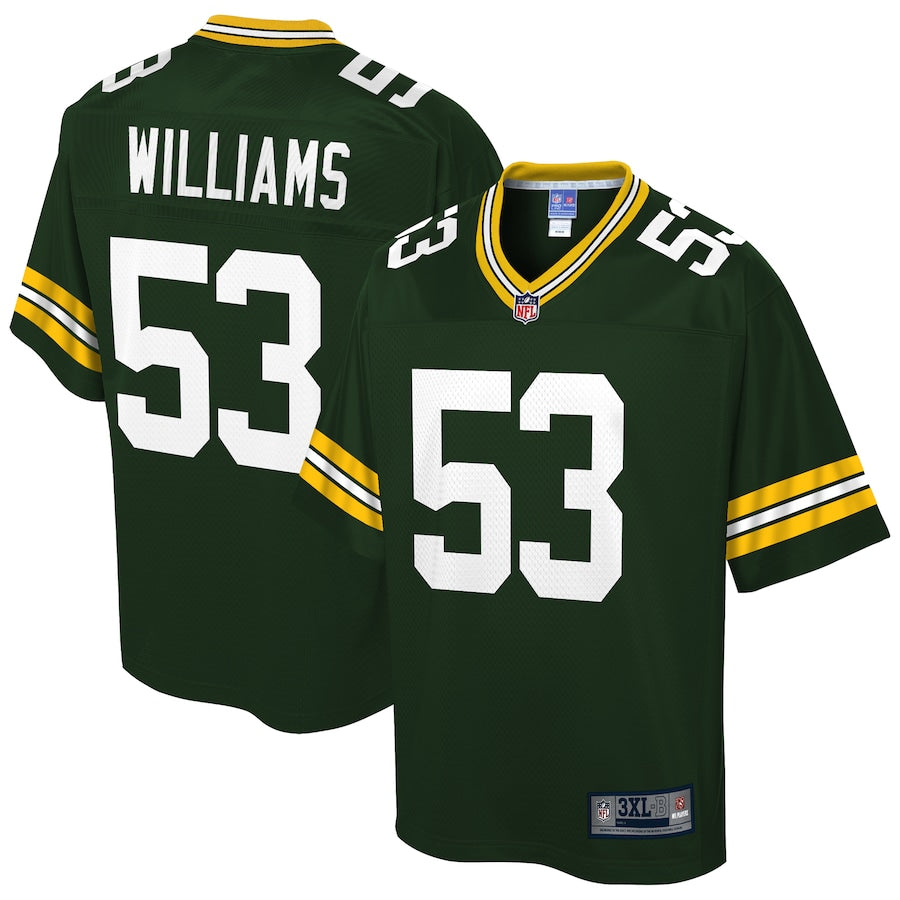 Green Bay Packers Tim Williams Big Tall NFL jersey front view