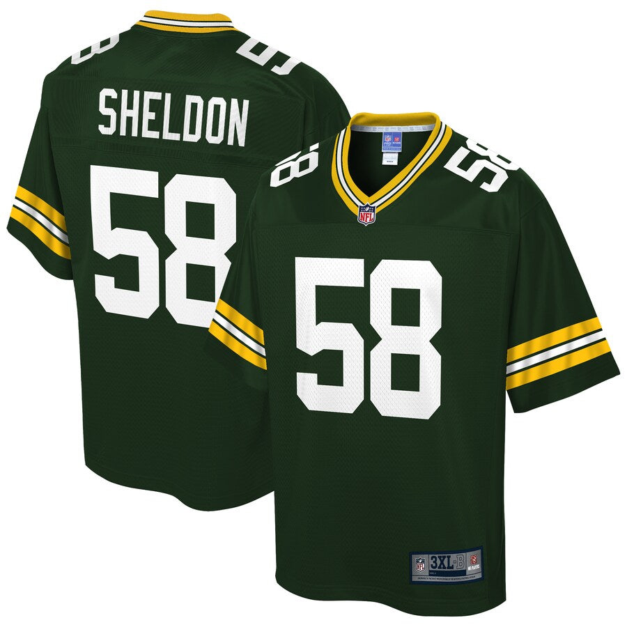 Green Bay Packers Brady Sheldon Big Tall NFL jersey front view