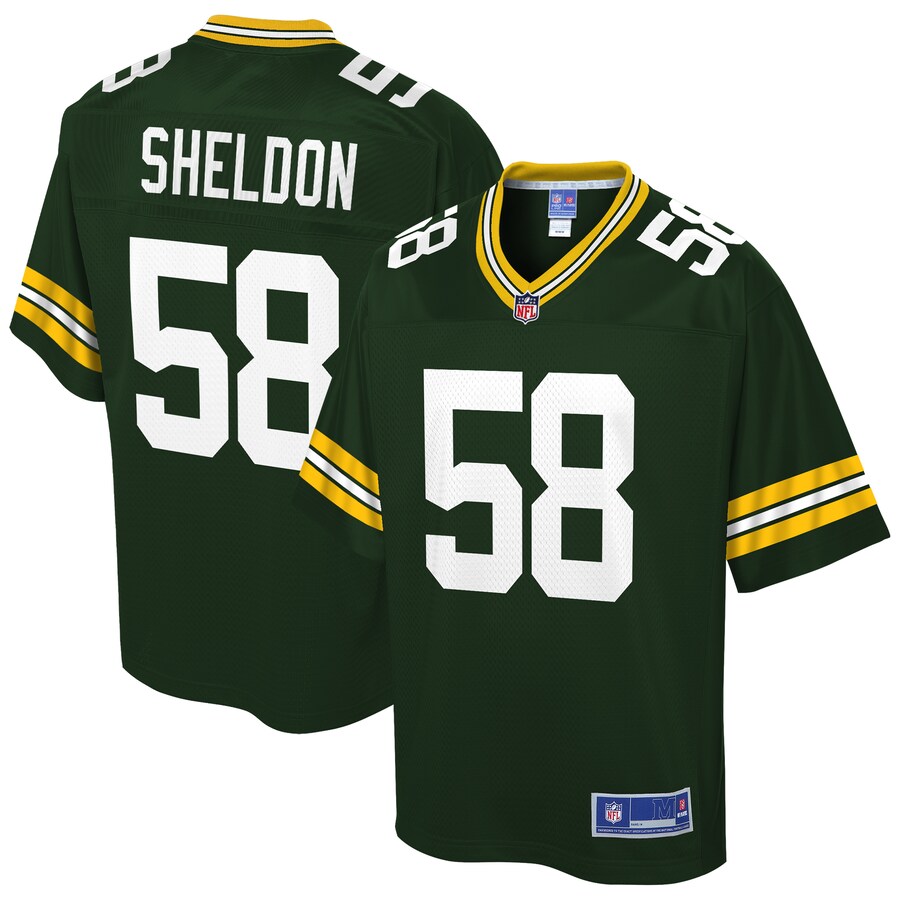 Green Bay Packers Brady Sheldon NFL jersey front view