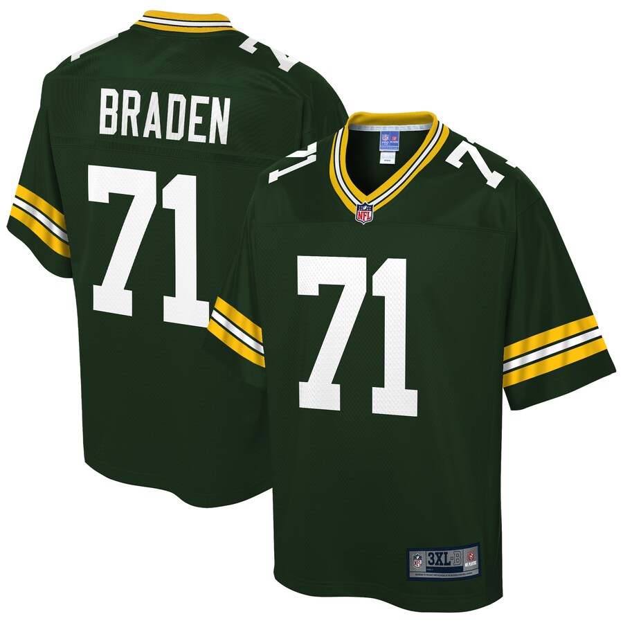 Green Bay Packers Ben Braden Big Tall NFL jersey front view