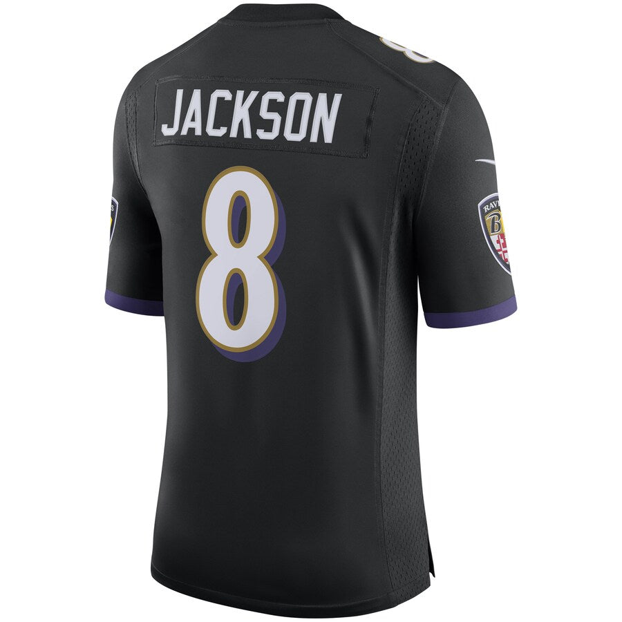 Baltimore Ravens Lamar Jackson Speed Machine NFL jersey front view