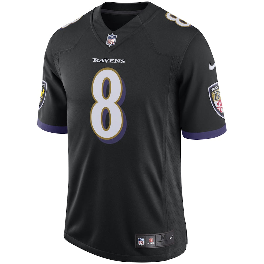 Baltimore Ravens Lamar Jackson Speed Machine NFL jersey front view