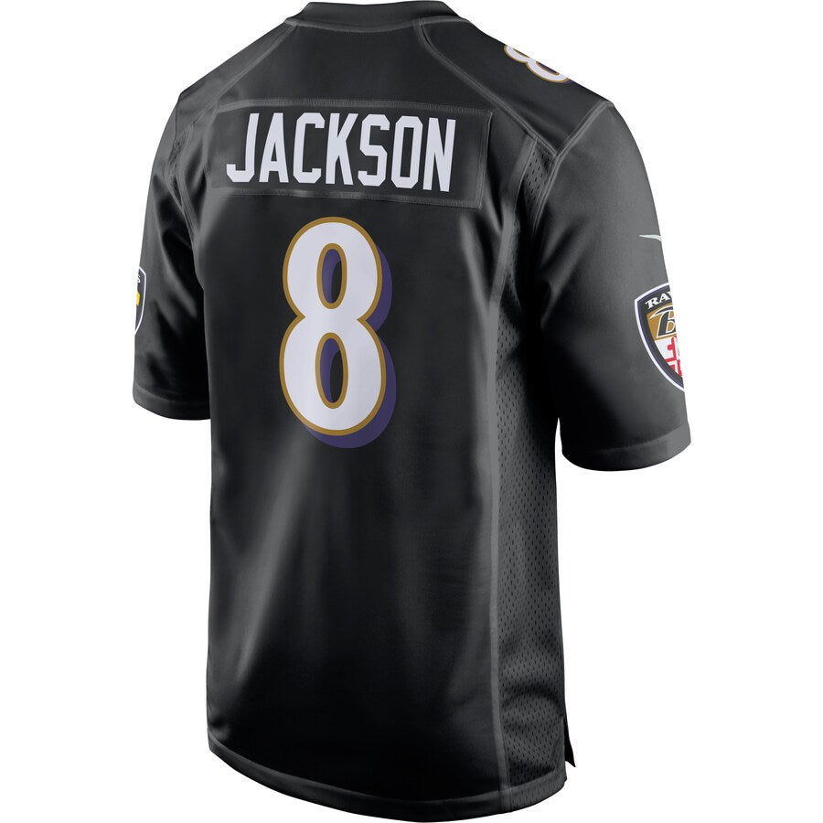 Baltimore Ravens Lamar Jackson Event NFL jersey front view