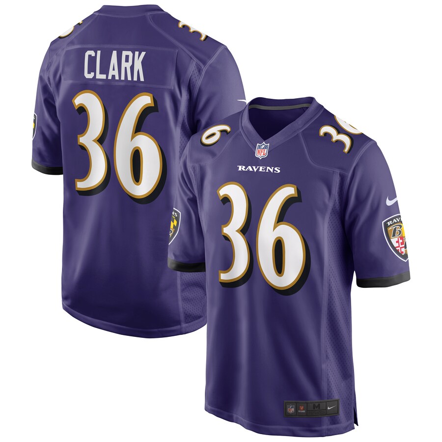 Baltimore Ravens Chuck Clark NFL jersey front view
