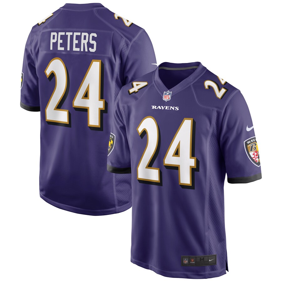 Baltimore Ravens Marcus Peters NFL jersey front view