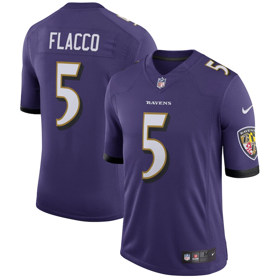 Baltimore Ravens Joe Flacco Speed Machine NFL jersey front view