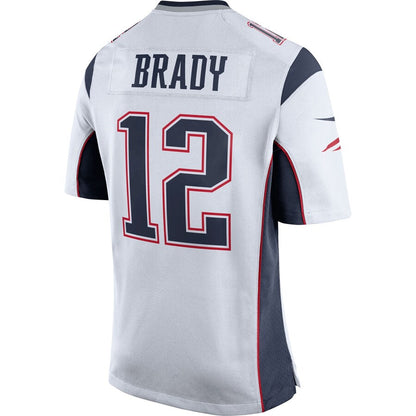 New England Patriots Tom Brady Whitenavy NFL jersey front view