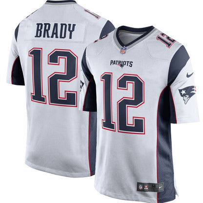 New England Patriots Tom Brady Whitenavy NFL jersey front view
