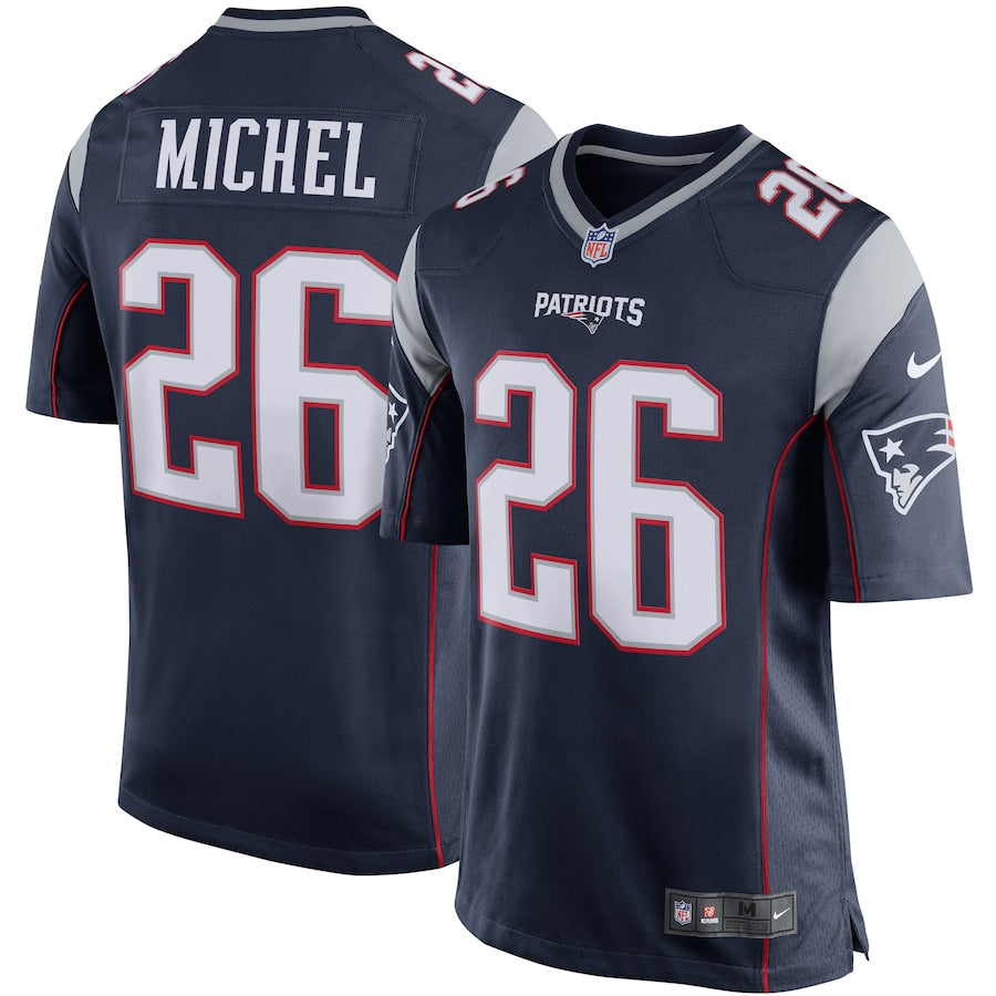 New England Patriots Sony Michel NFL jersey front view