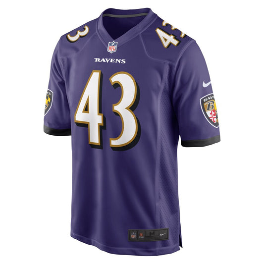 Baltimore Ravens Justice Hill NFL jersey front view