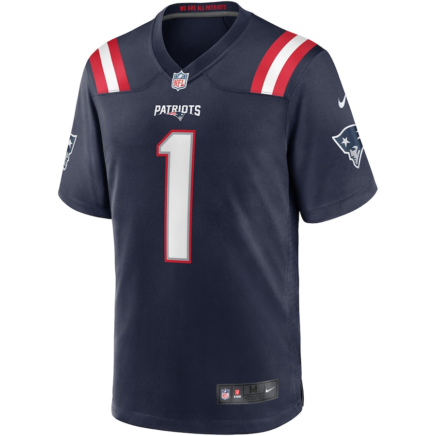 New England Patriots Cam Newton NFL jersey front view