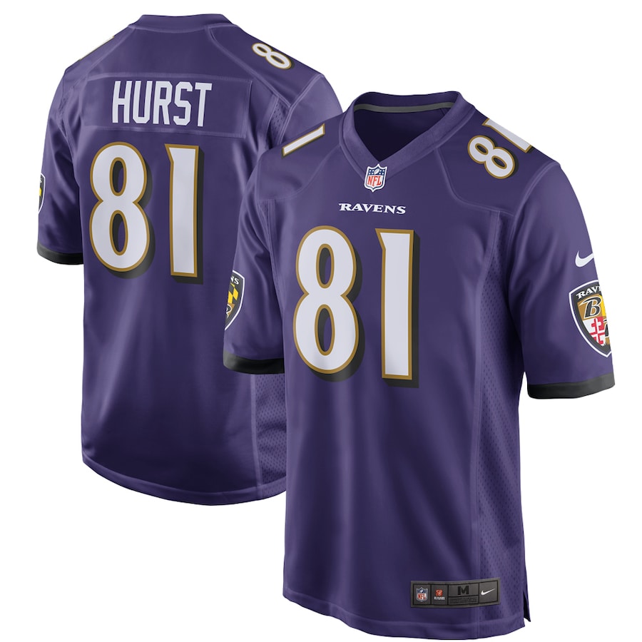 Baltimore Ravens Hayden Hurst NFL jersey front view