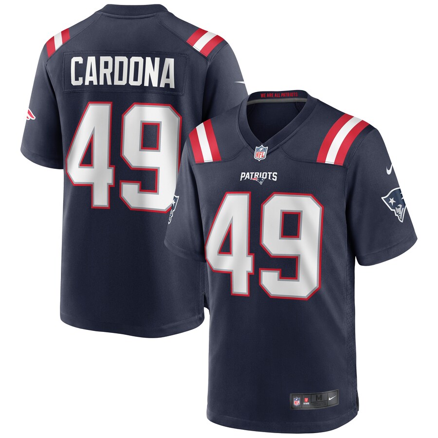New England Patriots Joe Cardona NFL jersey front view