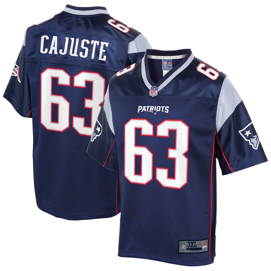New England Patriots Yodny Cajuste Big Tall NFL jersey front view