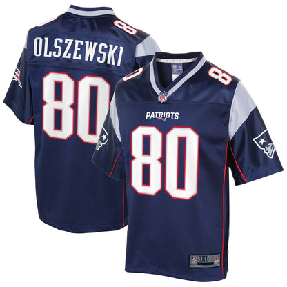 New England Patriots Gunner Olszewski Big Tall NFL jersey front view