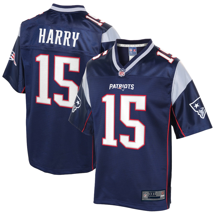 New England Patriots Nkeal Harry Big Tall NFL jersey front view
