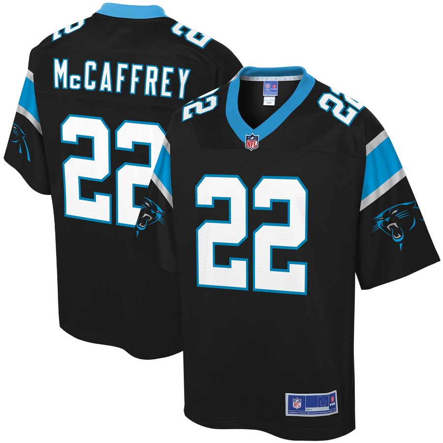 Carolina Panthers Christian Mccaffrey Logo NFL jersey front view