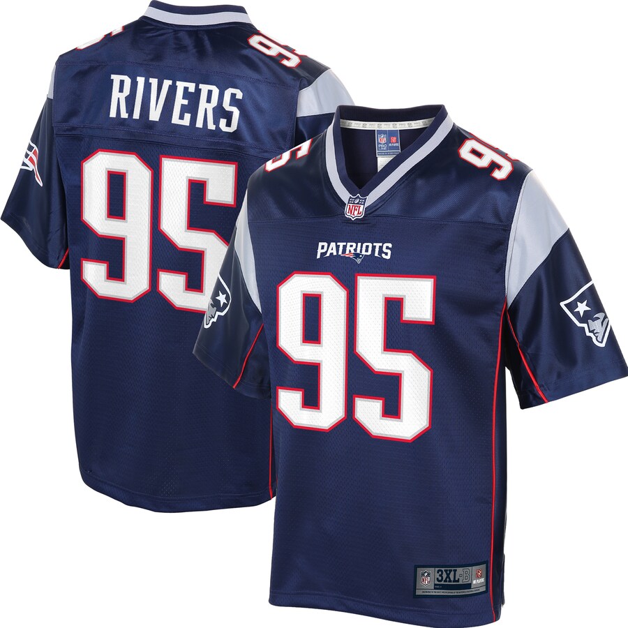 New England Patriots Derek Rivers Big Tall NFL jersey front view