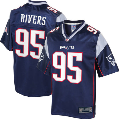 New England Patriots Derek Rivers Big Tall NFL jersey front view