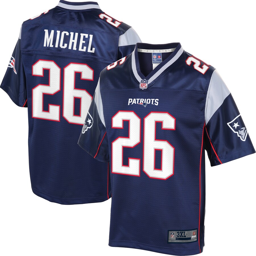 New England Patriots Sony Michel Big Tall NFL jersey front view