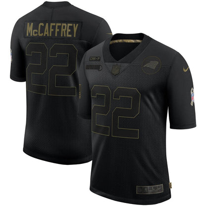 Carolina Panthers Christian Mccaffrey Salute To Service NFL jersey front view