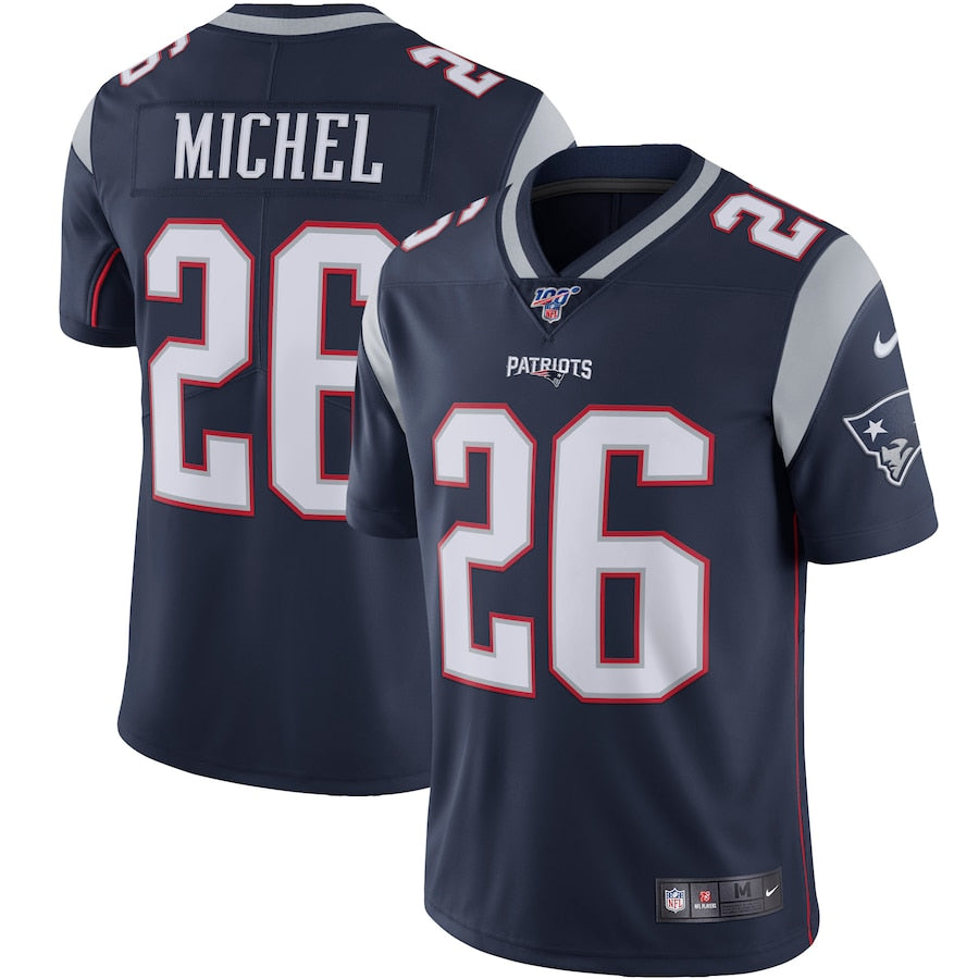 New England Patriots Sony Michel 100 NFL jersey front view