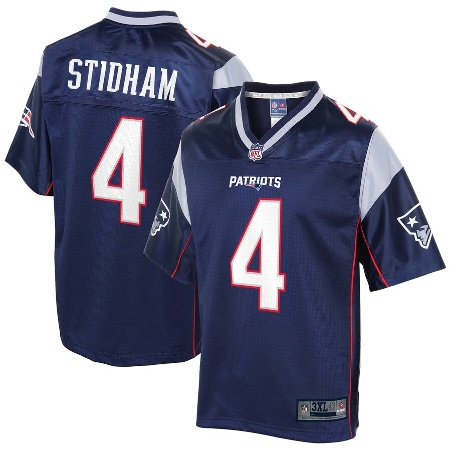 New England Patriots Jarrett Stidham Big Tall NFL jersey front view