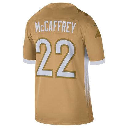 Christian McCaffrey Gold NFC Pro Bowl Game Jersey rtj football 4213