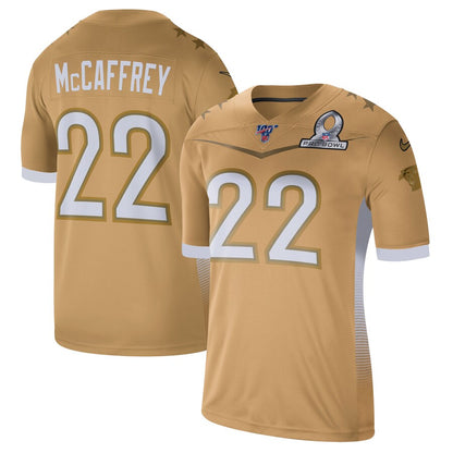 Christian McCaffrey Gold NFC Pro Bowl Game Jersey rtj football 4213