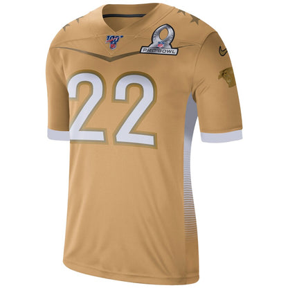Christian McCaffrey Gold NFC Pro Bowl Game Jersey rtj football 4213