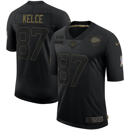 Kansas City Chiefs Travis Kelce Salute To Service NFL jersey front view
