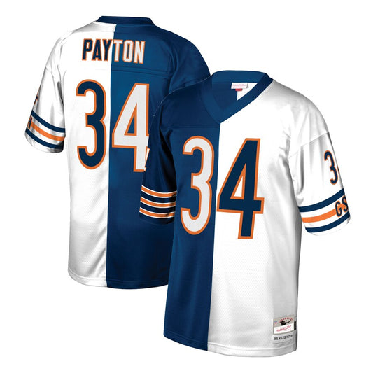 Chicago Bears Walter Payton Navywhite Split NFL jersey front view