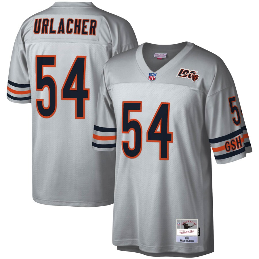 Chicago Bears Brian Urlacher Platinum 100 Legacy NFL jersey front view