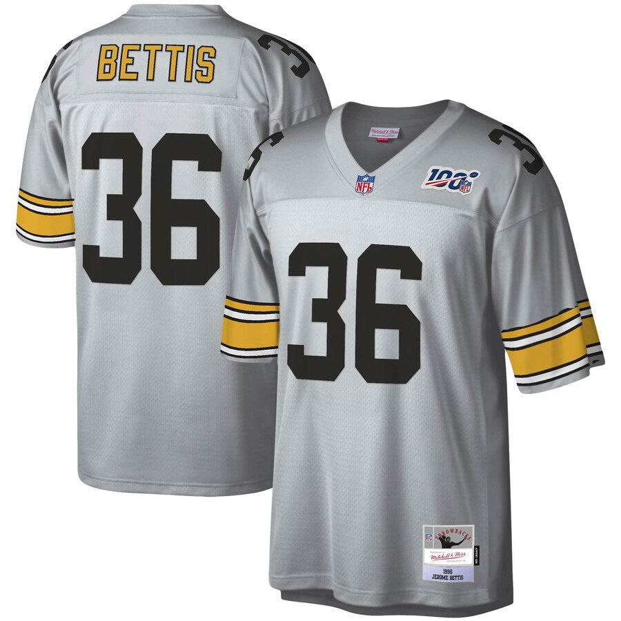 Pittsburgh Steelers Jerome Bettis Platinum 100 Legacy NFL jersey front view