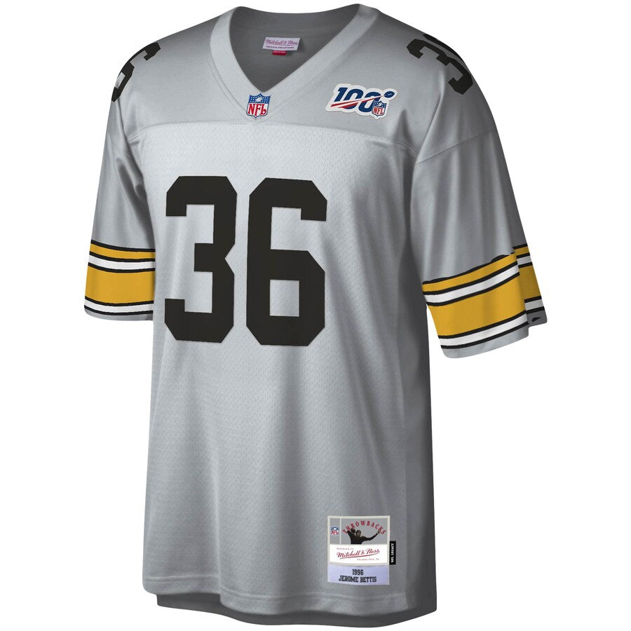 Pittsburgh Steelers Jerome Bettis Platinum 100 Legacy NFL jersey front view