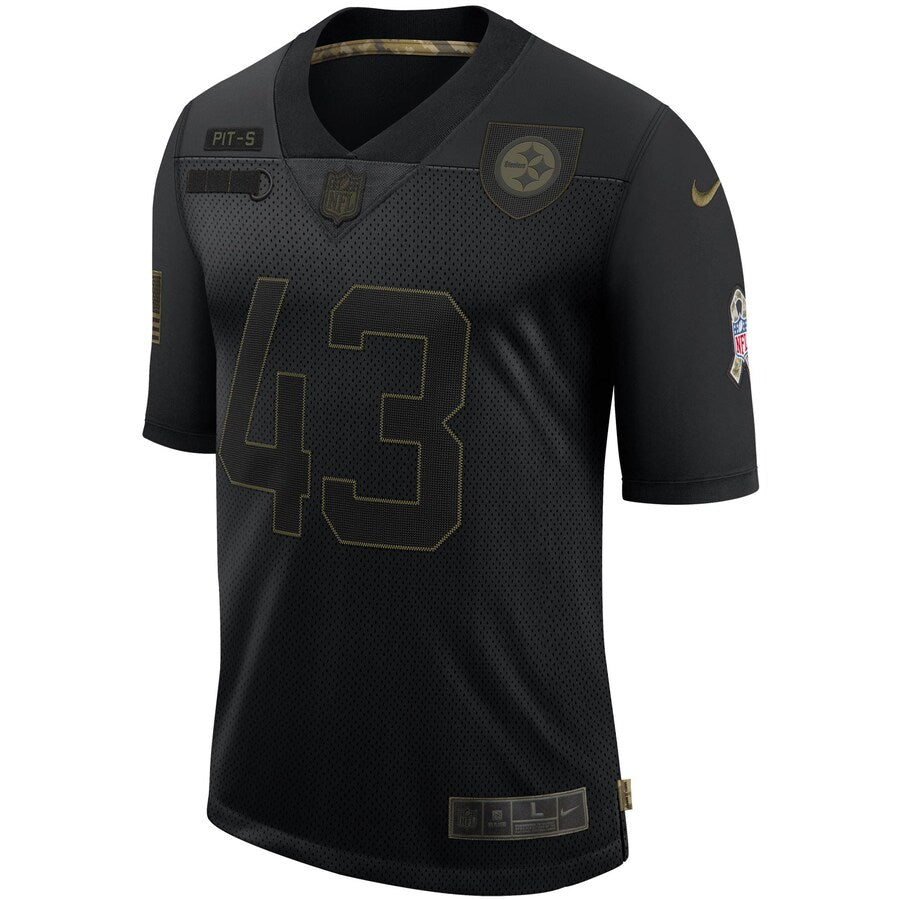 Pittsburgh Steelers Troy Polamalu Salute To Service NFL jersey front view