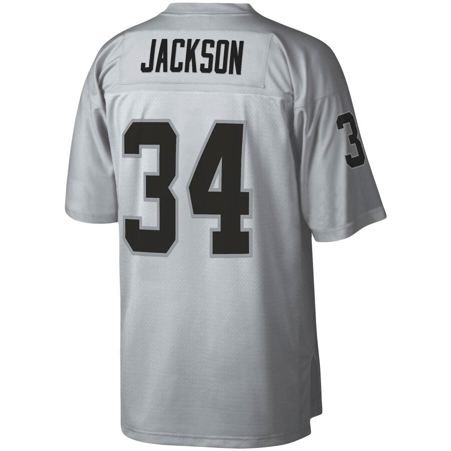 Las Vegas Raiders Bo Jackson Platinum 100 Legacy NFL jersey front view