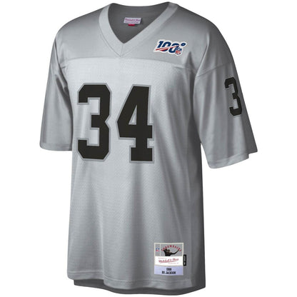 Las Vegas Raiders Bo Jackson Platinum 100 Legacy NFL jersey front view