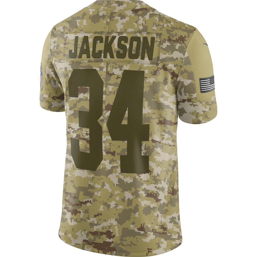 Las Vegas Raiders Bo Jackson Camo Salute To NFL jersey front view