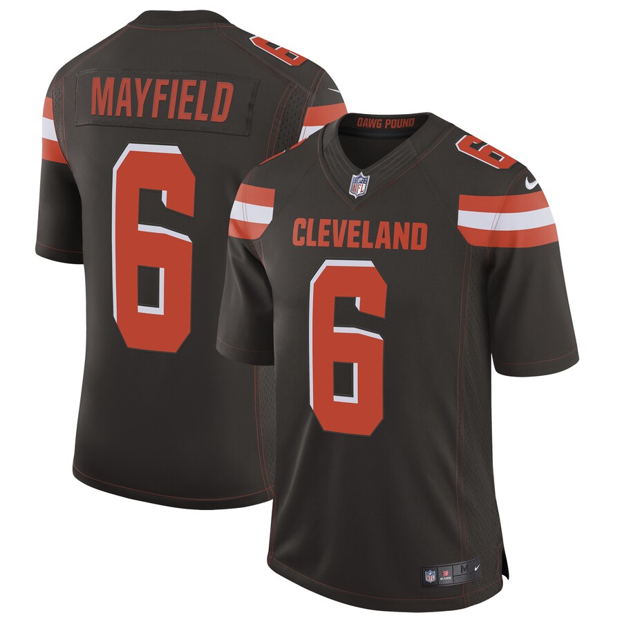 Cleveland Browns Baker Mayfield Speed Machine NFL jersey front view