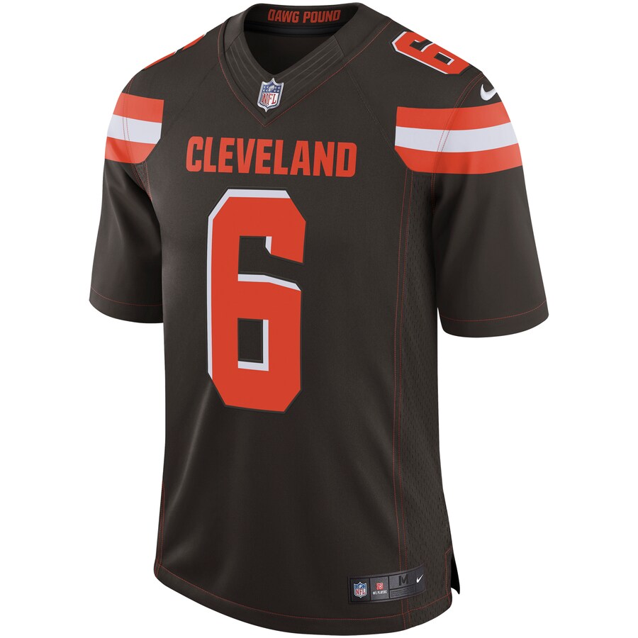 Cleveland Browns Baker Mayfield Speed Machine NFL jersey front view