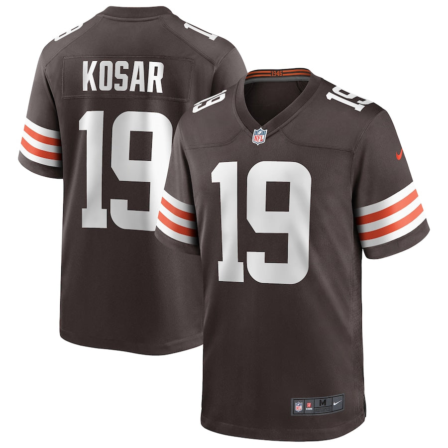 Cleveland Browns Bernie Kosar Brown Game Jersey - retro stitched football jersey for Cleveland Browns fans