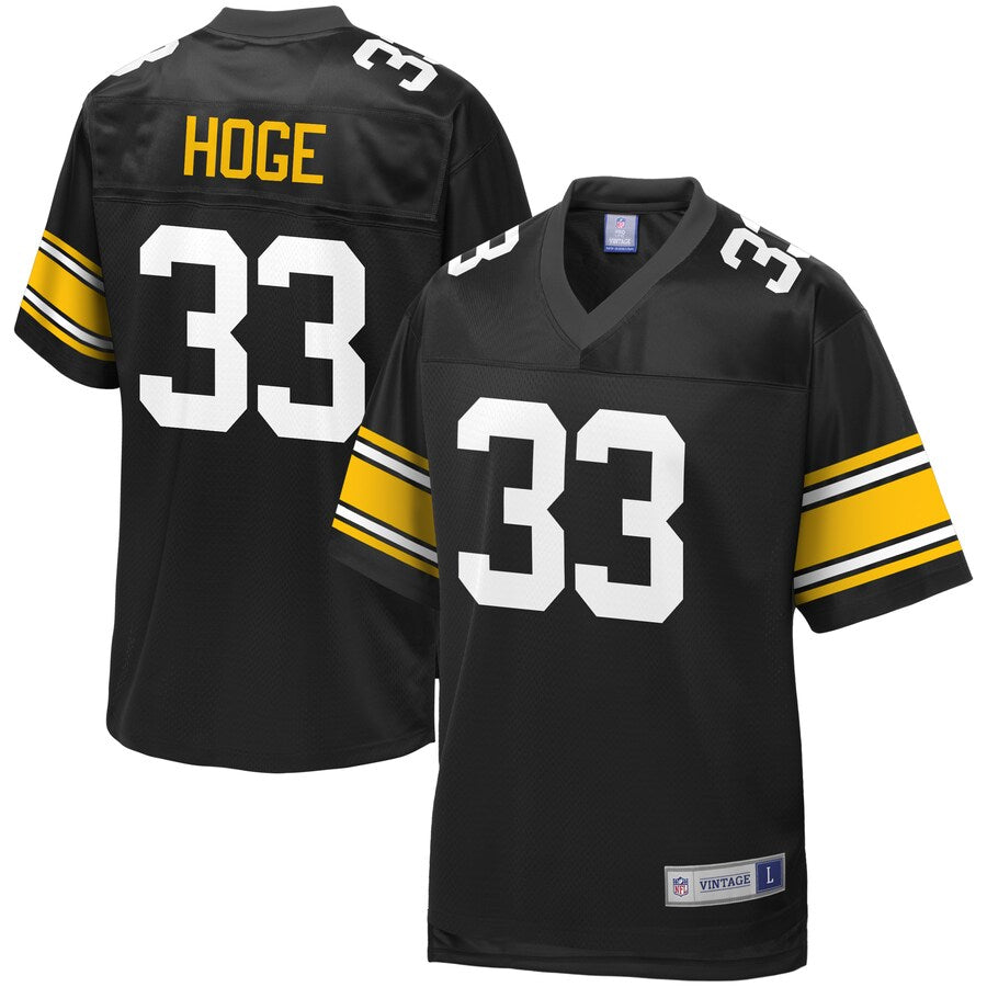 Pittsburgh Steelers Merril Hoge NFL Pro Line Black Jersey - retro stitched football jersey for Pittsburgh Steelers fans