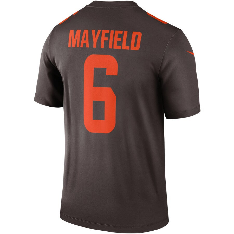 Cleveland Browns Baker Mayfield Brown Alternate Legend Jersey - retro stitched football jersey for Cleveland Browns fans