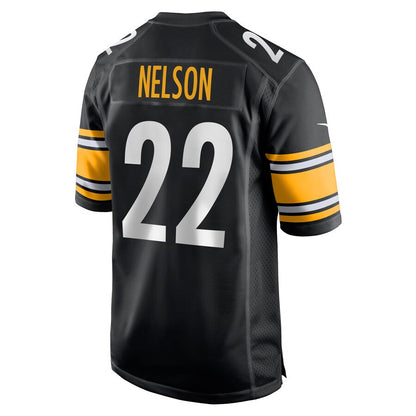 Pittsburgh Steelers Steven Nelson Black Game Jersey - retro stitched football jersey for Pittsburgh Steelers fans