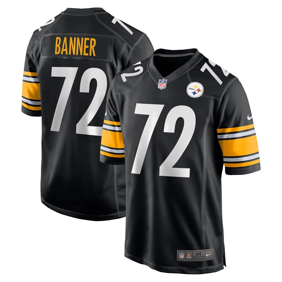 Pittsburgh Steelers Zach Banner Black Game Jersey - retro stitched football jersey for Pittsburgh Steelers fans