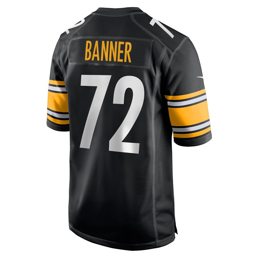 Pittsburgh Steelers Zach Banner Black Game Jersey - retro stitched football jersey for Pittsburgh Steelers fans
