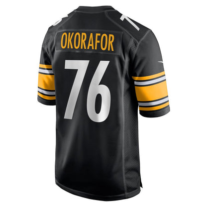 Pittsburgh Steelers Chukwuma Okorafor Black Game Jersey - retro stitched football jersey for Pittsburgh Steelers fans