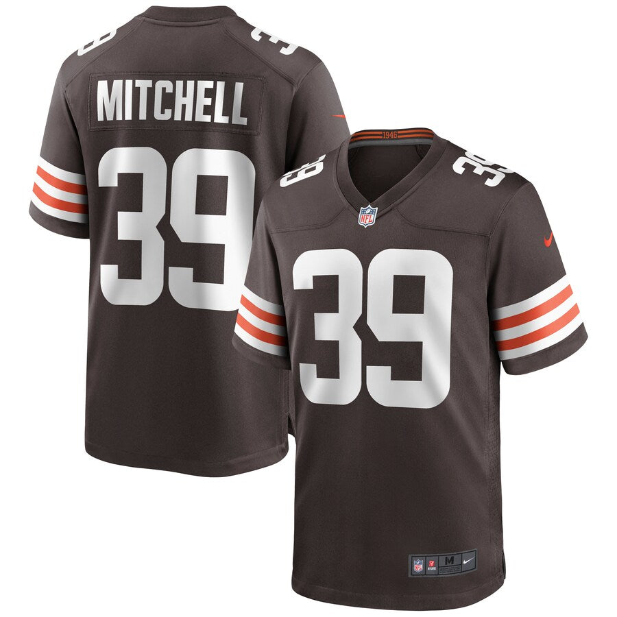 Cleveland Browns Terrance Mitchell Brown Game Jersey - retro stitched football jersey for Cleveland Browns fans